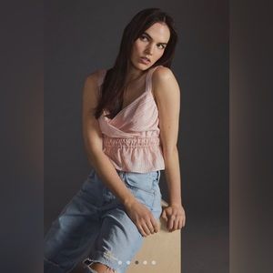NWT Anthropologie shirred peplum tank